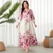 Women's Clothing Large Size Digital Printing Dress Loose Holiday Style_ecoleips.com
