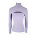 AC406 Patchwork Fall/Winter New Style Subtle Design Base Shirt Women, Semi-High Collar Hollow-Out Long Sleeve T-Shirt_ecoleips.com