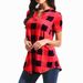 2025 Plaid Print V-neck Short Sleeve Loose Women's Shirt Blouse_ecoleips.com