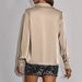 Women's Clothing Glossy Silk Shirt Luxury Satin-Finish Blouse | Long Sleeve French Elegance Shirt For Women – Timeless Gold & Versatile Styling_ecoleips.com
