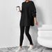 Women's Clothing Loose Hooded Threaded Pit Suit Autumn Winter Casual Trousers Long Sleeved American Style_ecoleips.com
