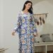 NC101 Retro Style Slimming Waist Dress With Tie Belt Design Women's Clothing Muslim Fashion Relaxed Everyday Wear Comfortable Feshion_ecoleips.com