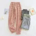 Plaid Pajama Pants For Women Multi Colors Cotton Home Pants For Spring And Summer Thin 3xl Loose Women Sleepwear Long Pants_ecoleips.com