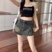 Women's Denim Summer New High Waist Slimming A-line Versatile Fashion Hip-hugging Skirt Shorts_ecoleips.com