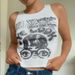 Women's Sleeveless Printed Crop Top - Stretchy Polyester Slim Fit Summer Casual Vest With Portrait Graphic, Red/Green/Dark Grey_ecoleips.com