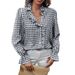 Elegant French-Inspired Women's Blouse V-Neck Floral Print Ruffle Detail Long Sleeve Shirt Available in 8 Colors Sizes S-XXL_ecoleips.com
