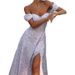 Women's Floral Off-Shoulder Dress Casual Elegant Fashion American Style Thin Material Spring New Arrival_ecoleips.com