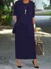 Elegant plus Size Three Piece Set Solid Color Coat with Irregular Hem Versatile European American Style Camisole And Skirt for Women_ecoleips.com