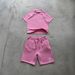 Women's Y2K Trendy Casual Two-Piece Suit Embroidered Jacquard T-Shirt And Elastic Straight Shorts Set European American Style_ecoleips.com