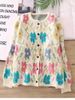 Soft & Cozy Oversized Knit Cardigan Women's Casual Long Sleeve Open Front Sweater With Floral Embroidery, Loose Fit Boho Chic Spring Fall Outerwear_ecoleips.com