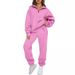 Minimalist Solid Color Hoodie & Jogger Set For Women – Polyester Lounge Wear | Streetwear Essentials | S-XXL |_ecoleips.com