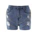Women's Clothing Fashion Chain Stitching Ripped Tight Denim Shorts_ecoleips.com