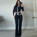 Women's Fashion 2025 Autumn New Style Unique Round Neck Buttoned Contrast Color Cardigan Long Sleeve High Waist Slim Fit_ecoleips.com