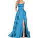 Women's Clothing Bridesmaid Dress Long Evening Gown With Short Train Straps Solid Color Women's Wedding Party Wear_ecoleips.com
