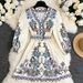 FD1980 In Stock Summer New Women's Printed Bohemian Vacation Style Casual Loose Long Dress_ecoleips.com