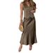 Women's Clothing Summer Solid Color Fashion Personality Trend Sleeveless Top Skirt Suit_ecoleips.com