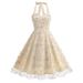 Elegant Fashionable Sleeveless Halter Dress Mesh Embroidery Gown Skirt for Europe America Cross Border E Commerce_ecoleips.com