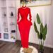 Spring American Style Women's 2-Piece Dress Set Long Sleeve Pleated Maxi Dress With Inner Camisole Sexy_ecoleips.com