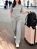 Summer Women's 2-Piece Short Sleeve Outfit Set: Casual T-Shirt & High-Waisted Shorts For Fashion Comfort_ecoleips.com