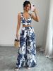 2026 Cross-Border European And American Women's Summer New Sexy V-Neck Camisole Top + Loose Waistband Wide-Leg Pants_ecoleips.com