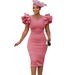D575 Cross-Border Independent Station European And American Summer Fashion Women's Beaded Ruffle Sleeve Bodycon Party_ecoleips.com