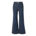 2026 Early Spring New European And American FD Style High-waisted Dark Blue Front Pocket Denim Flared Pants For Women_ecoleips.com