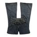 Women's Retro Low Waisted Flared Jeans Vertical Stripes Buckle Belt Wholesale European American Cross Border Trade Denim_ecoleips.com