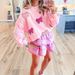 Christmas & Valentine’s Bow Sweatshirt – Embroidered Long-Sleeve Top (XS/S/M/L, Beige/Pink)_ecoleips.com