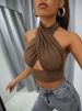 Trendy Sexy Cross Halter Neck Strap Vest For Women Summer New Pure Desire Design Niche Top_ecoleips.com
