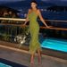 Women's Clothing Long Skirt Women's One Shoulder Halter Neck Fur Hem Dress Sexy Women's Clothing_ecoleips.com