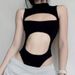 Summer Design Women's Sexy Hollow out Backless Bodysuit Sleeveless Slimming Top European American Style Irregular_ecoleips.com