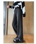 Herringbone Woolen Wide-leg Pants Women's 2025 New Autumn And Winter Large Size Fat Mm Loose And Thin Narrow Version Straight Pants_ecoleips.com