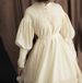 Elegant Milk Tea Bow Dress With Puff Sleeves, A-Line Long Maxi Dress With Ruffle Hem, Vintage Inspired Princess Style_ecoleips.com
