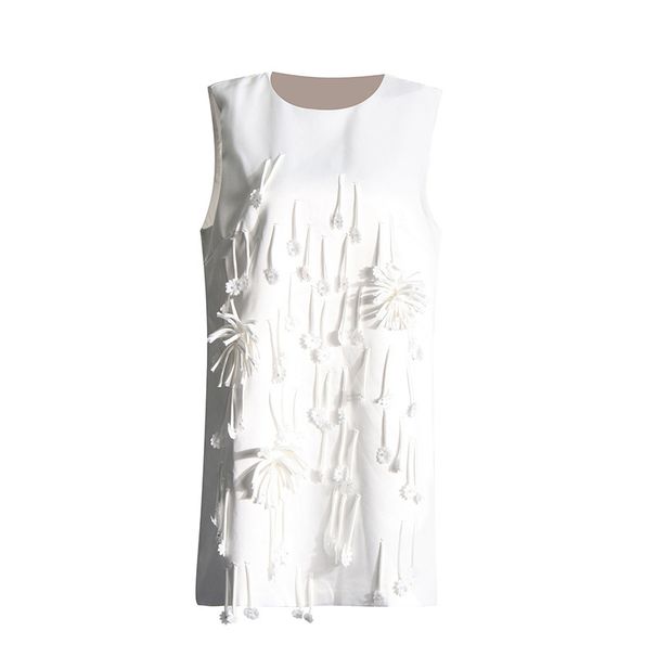 Women's Clothing Fashionable And Elegant Lady Style Short Skirt Autumn New Niche Round Neck Three Dimensional Flower Tassel Dress For Women_ecoleips.com
