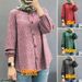 Women's Clothing New Women's Muslim Floral Shirt Fashion Puff Sleeve_ecoleips.com