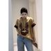 Women's Clothing Cartoon Bunny Graffiti Brushed Thick Short Sleeved Women's Versatile Age Reducing T Shirt_ecoleips.com