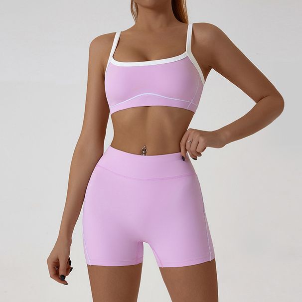 Women's Clothing New Nude Tight Outdoor Sports Suit With Thin Shoulder Straps And Contrasting Color Underwear Suspenders Yoga Clothes_ecoleips.com