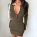 Autumn European And American Hot Girl Style Slim-fit Button-up Casual Long-sleeve Dress, Cross-border Fashion Bodycon_ecoleips.com