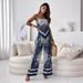 Women's Clothing New Fashion Printed Suspenders Chest Wrap + Positioning Flower Pants Suit_ecoleips.com