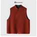 Aria Basics 2025 Chinese Style Double-Sided Woolen Stand Collar Buttoned Wool Coat Autumn Winter New Women's Vest_ecoleips.com