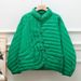 Women's Lightweight Down Jacket With Ethnic Knot Buttons, Loose Fit Short Coat, 90% White Duck Down, Autumn Winter Fashion_ecoleips.com