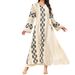 Muslim Dress Women Elegant Muslim Abaya Dress With Sequins – Modest Long Sleeve Middle Eastern Robe For Women_ecoleips.com