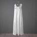 "Elegant Backless Floral Embellished Dress - Strapless, White, A-Line, Long Length, Perfect For Parties & Casual Wear (S-XL)"_ecoleips.com
