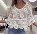 Women's Lace Long Sleeve Hollow Out Embroidered Cover Up Top American Style New Clothing_ecoleips.com