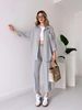 Aria Basics Aria Basics European American Women's Clothing Set 2023 Autumn Loose Casual Fashion Long-sleeve Shirt With Tie And Cropped Pants_ecoleips.com