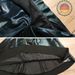 Women's Black Leather Look Skirt, Flared, Elegant, High-Waist, High-Quality Material_ecoleips.com