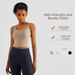Feel Women's One Piece Yoga Sports Bra Sleeveless Fitness Vest With Fixed Cup Wide Shoulder Straps Polyester_ecoleips.com