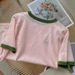 Women's Clothing Popular Beautiful And Fashionable Small Shirts Unique Tops Pink Green Edge Short Sleeved Round Neck T Shirts_ecoleips.com