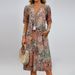 Women's Printed Summer V Neck Casual Dress With Pockets Style Vacation Wear Comfortable Loungewear_ecoleips.com