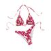 Bikini Swimsuit Women's Tight Fitting Small Floral Print Beach Vacation Swimwear_ecoleips.com